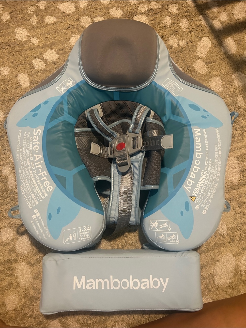Mambobaby Turtle Kids Float - Light Blue